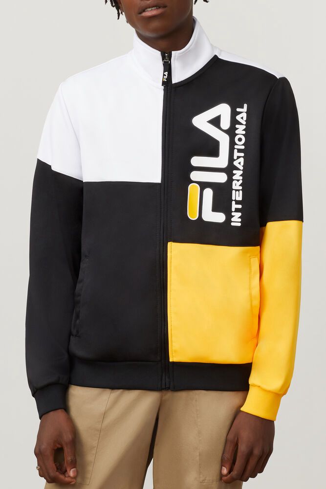 Fila Jacket Mens Black - Daniele Track - Philippines 8154720-DY